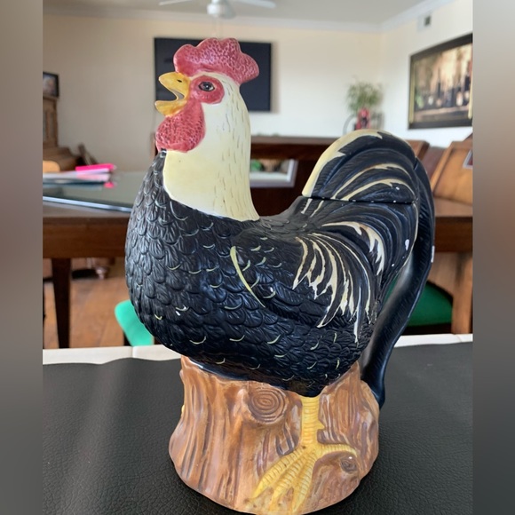 Vintage Sakura Warren Kimble Ceramic Rooster Teapot Pitcher Cookie Jar - Picture 2 of 6